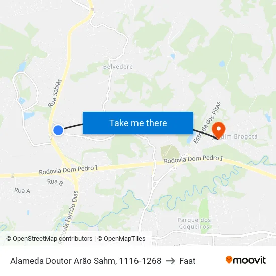 Alameda Doutor Arão Sahm, 1116-1268 to Faat map