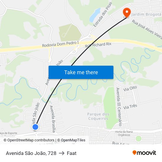 Avenida São João, 728 to Faat map