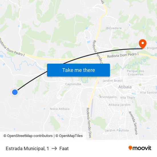 Estrada Municipal, 1 to Faat map
