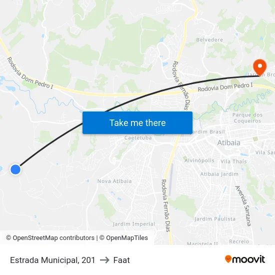 Estrada Municipal, 201 to Faat map