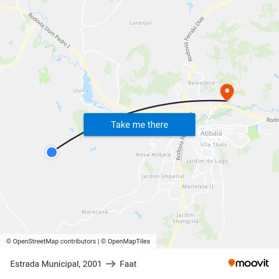 Estrada Municipal, 2001 to Faat map