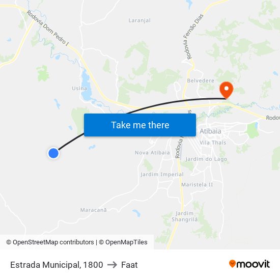 Estrada Municipal, 1800 to Faat map