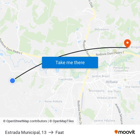 Estrada Municipal, 13 to Faat map