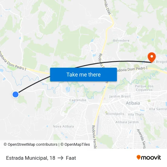 Estrada Municipal, 18 to Faat map