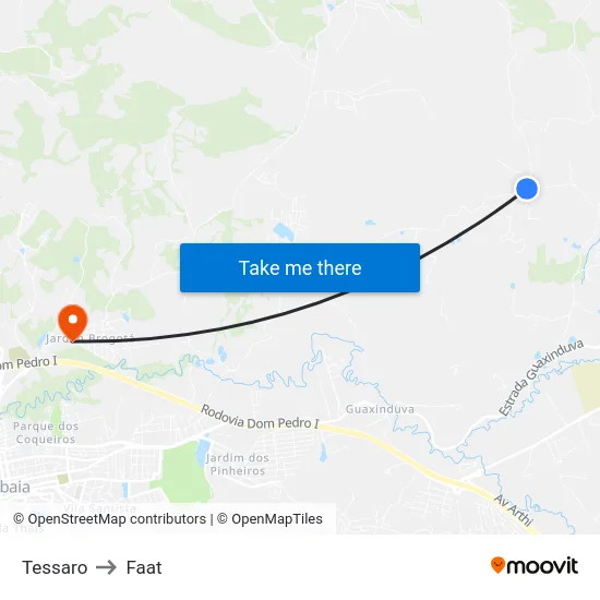 Tessaro to Faat map