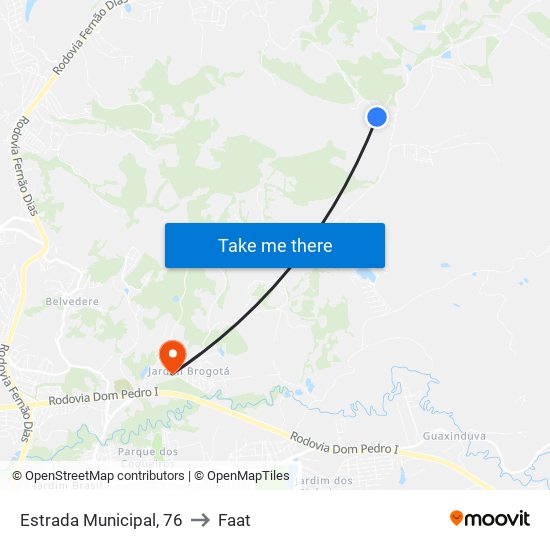 Estrada Municipal, 76 to Faat map