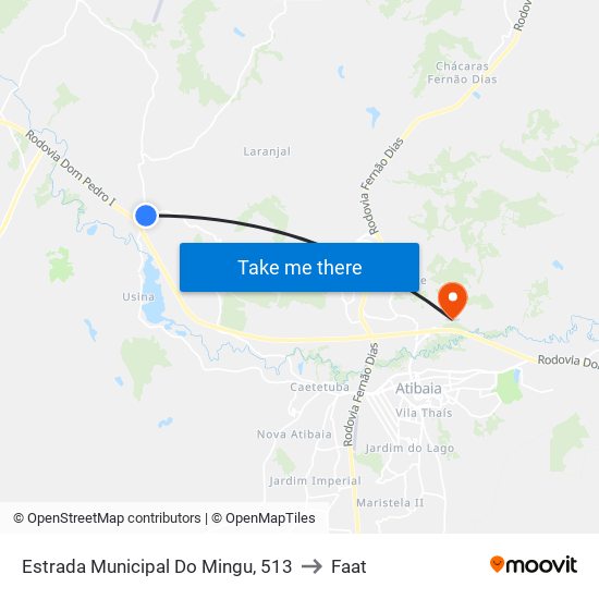 Estrada Municipal Do Mingu, 513 to Faat map