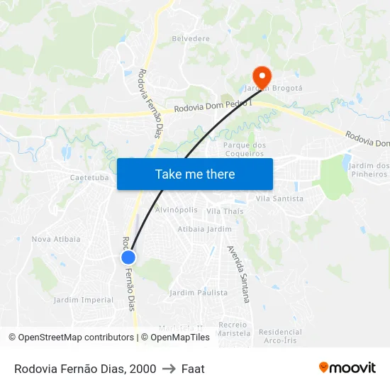 Rodovia Fernão Dias, 2000 to Faat map