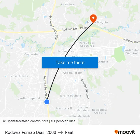 Rodovia Fernão Dias, 2000 to Faat map