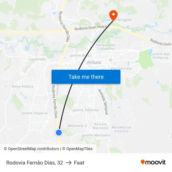 Rodovia Fernão Dias, 32 to Faat map