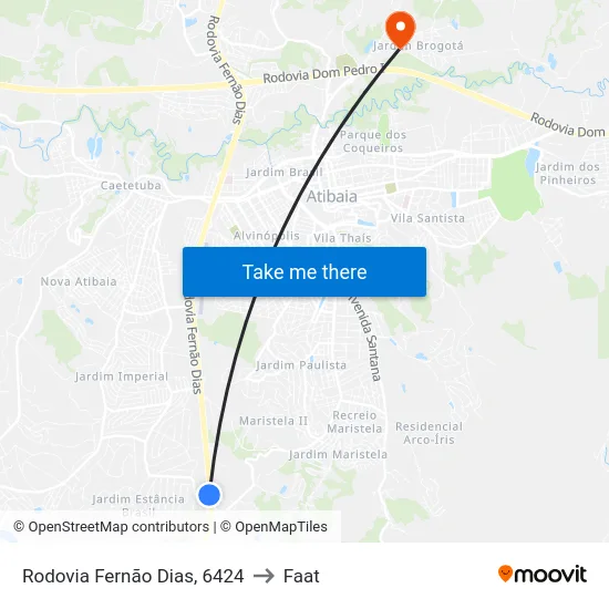 Rodovia Fernão Dias, 6424 to Faat map