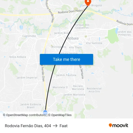 Rodovia Fernão Dias, 404 to Faat map