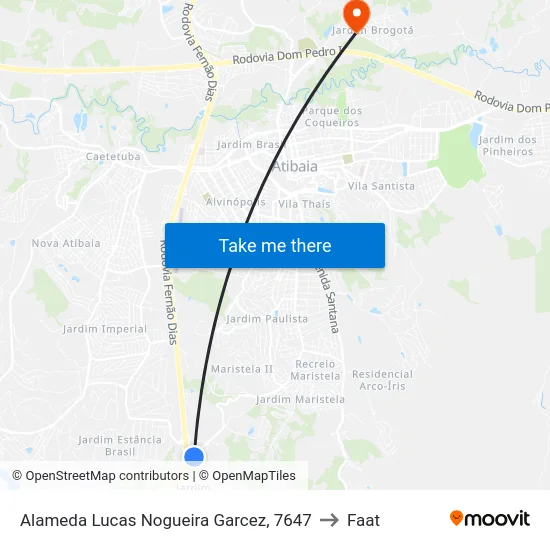 Alameda Lucas Nogueira Garcez, 7647 to Faat map