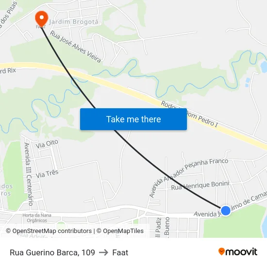Rua Guerino Barca, 109 to Faat map