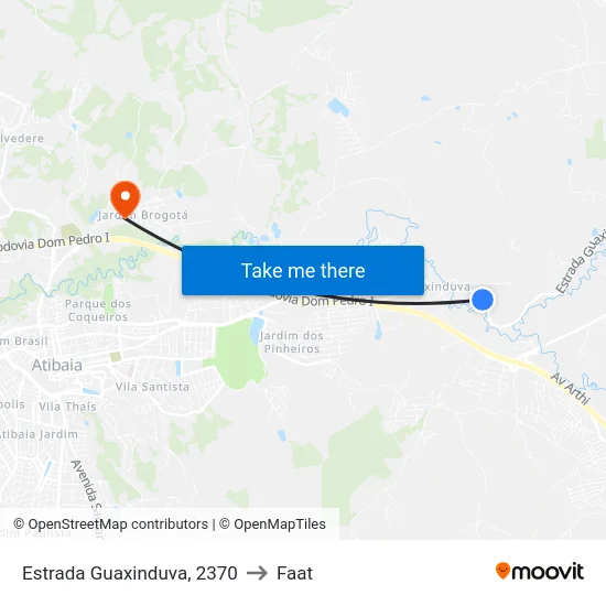 Estrada Guaxinduva, 2370 to Faat map