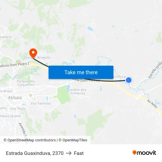 Estrada Guaxinduva, 2370 to Faat map