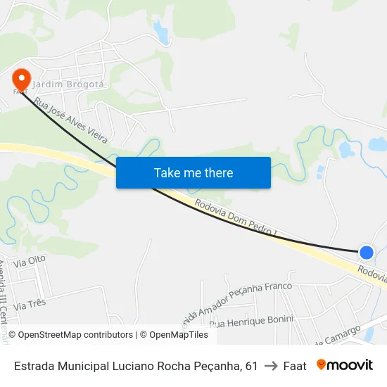 Estrada Municipal Luciano Rocha Peçanha, 61 to Faat map