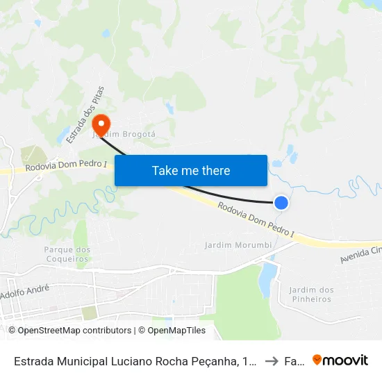 Estrada Municipal Luciano Rocha Peçanha, 100 to Faat map