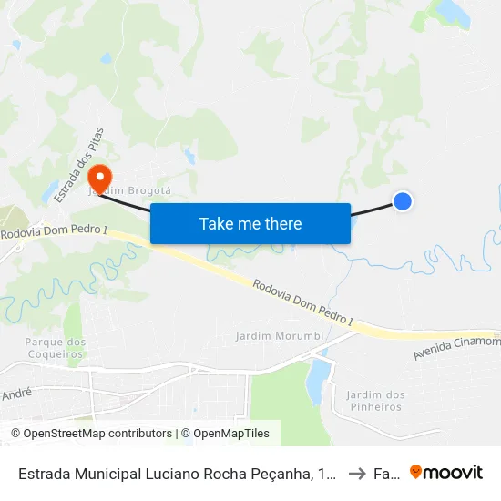 Estrada Municipal Luciano Rocha Peçanha, 1800 to Faat map