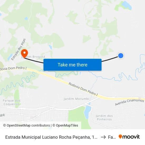 Estrada Municipal Luciano Rocha Peçanha, 1800 to Faat map