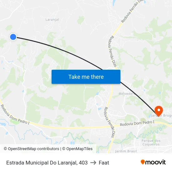 Estrada Municipal Do Laranjal, 403 to Faat map
