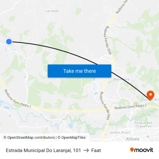 Estrada Municipal Do Laranjal, 101 to Faat map