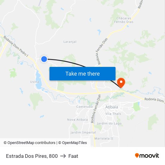Estrada Dos Pires, 800 to Faat map
