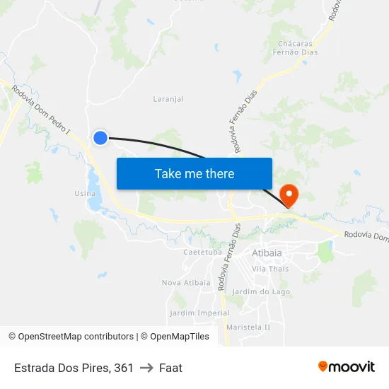 Estrada Dos Pires, 361 to Faat map