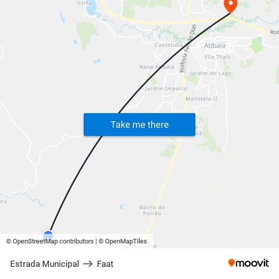 Estrada Municipal to Faat map