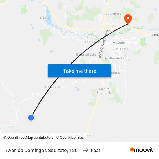 Avenida Domingos Squizato, 1861 to Faat map