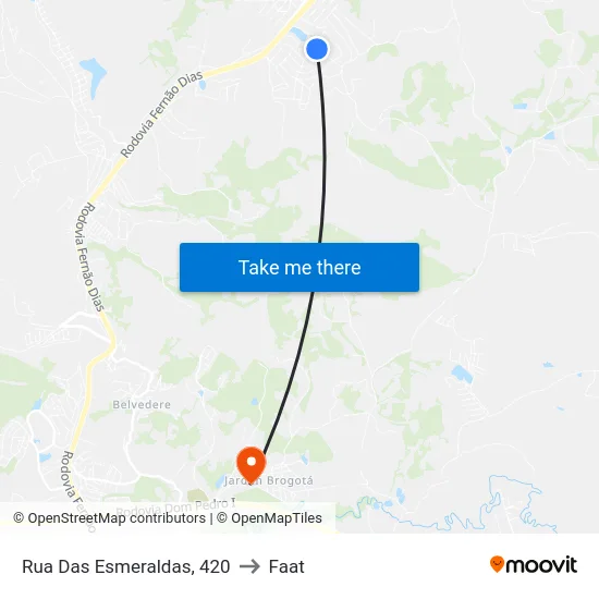 Rua Das Esmeraldas, 420 to Faat map