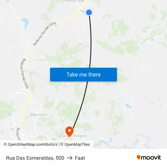 Rua Das Esmeraldas, 500 to Faat map