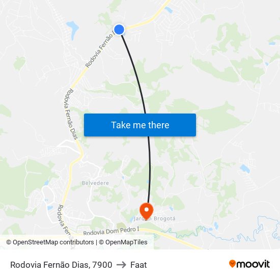 Rodovia Fernão Dias, 7900 to Faat map