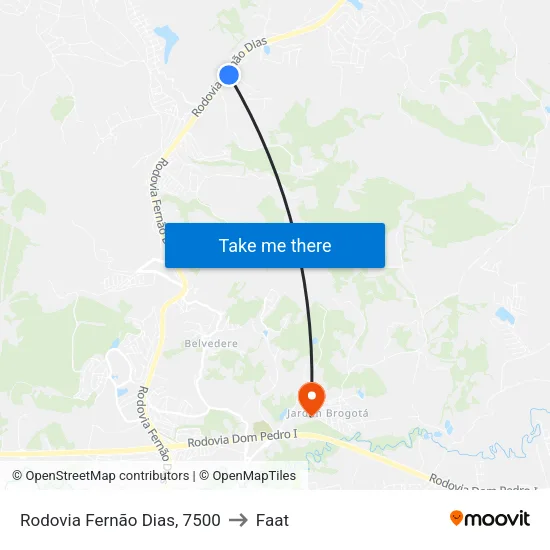 Rodovia Fernão Dias, 7500 to Faat map