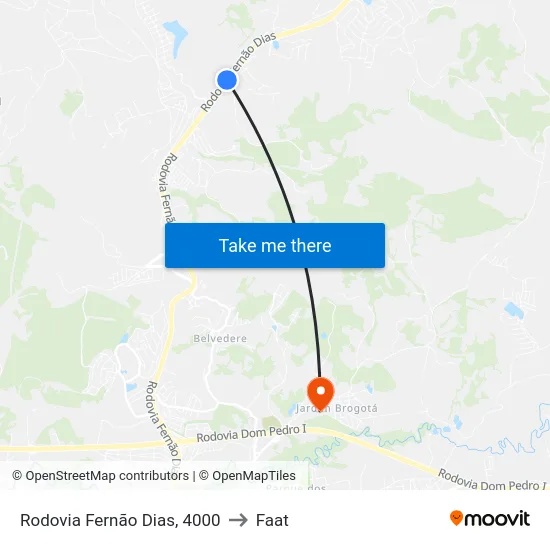 Rodovia Fernão Dias, 4000 to Faat map