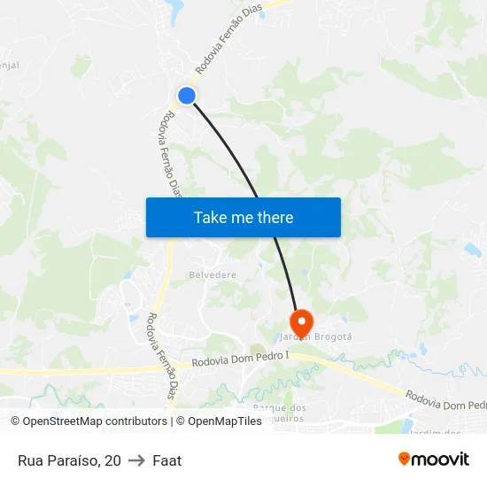 Rua Paraíso, 20 to Faat map