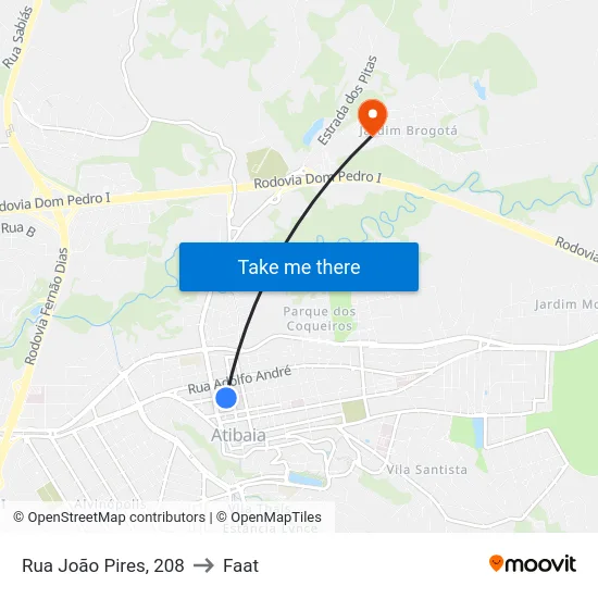 Rua João Pires, 208 to Faat map