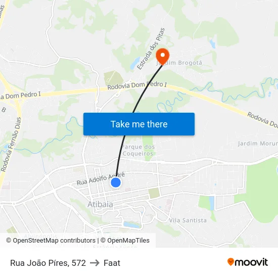 Rua João Píres, 572 to Faat map