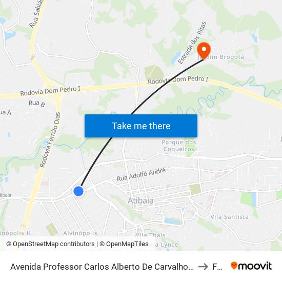 Avenida Professor Carlos Alberto De Carvalho Pinto, 256 to Faat map