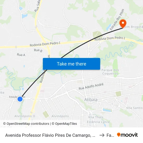 Avenida Professor Flávio Píres De Camargo, 565 to Faat map
