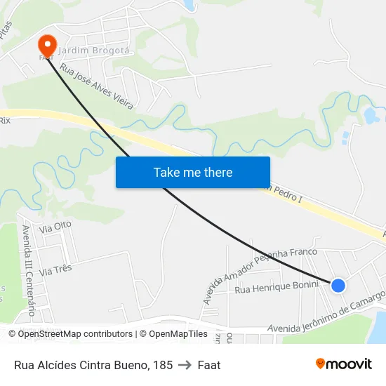 Rua Alcídes Cintra Bueno, 185 to Faat map
