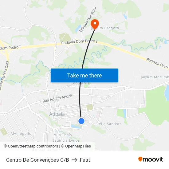 Centro De Convenções C/B to Faat map