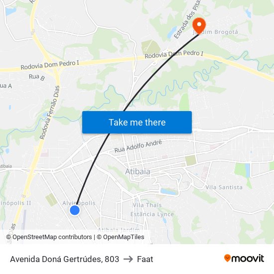 Avenida Doná Gertrúdes, 803 to Faat map
