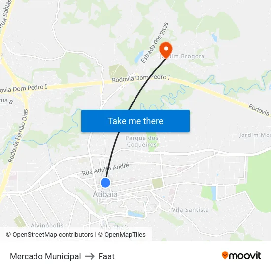 Mercado Municipal to Faat map