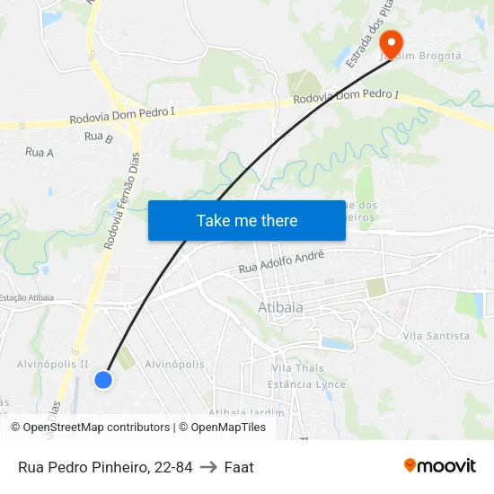 Rua Pedro Pinheiro, 22-84 to Faat map