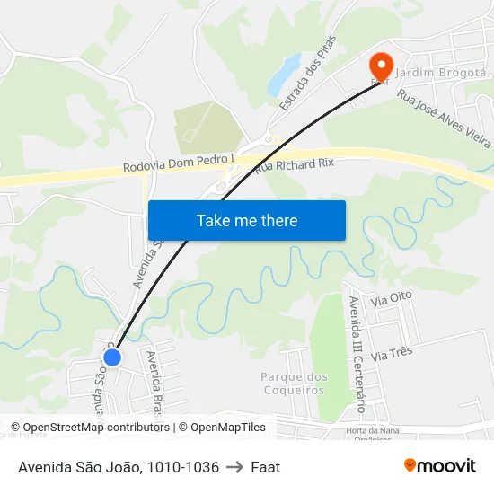 Avenida São João, 1010-1036 to Faat map