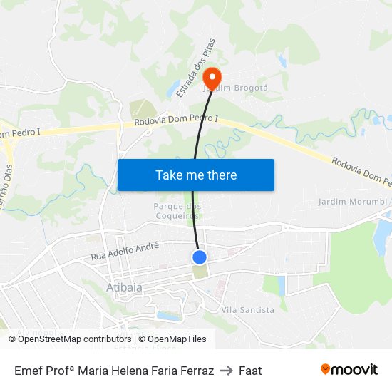 Emef Profª Maria Helena Faria Ferraz to Faat map