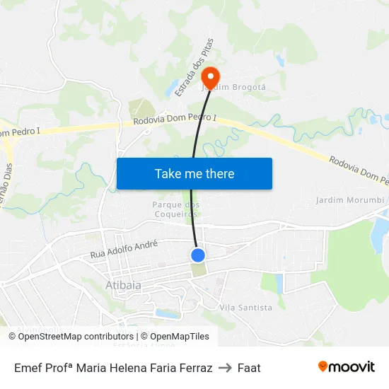 Emef Profª Maria Helena Faria Ferraz to Faat map