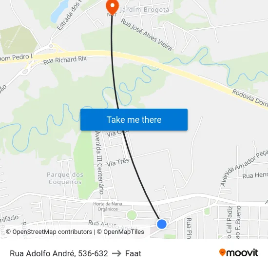 Rua Adolfo André, 536-632 to Faat map