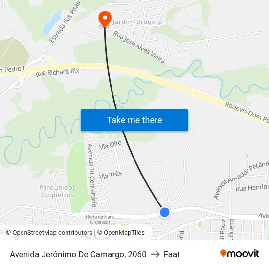 Avenida Jerônimo De Camargo, 2060 to Faat map